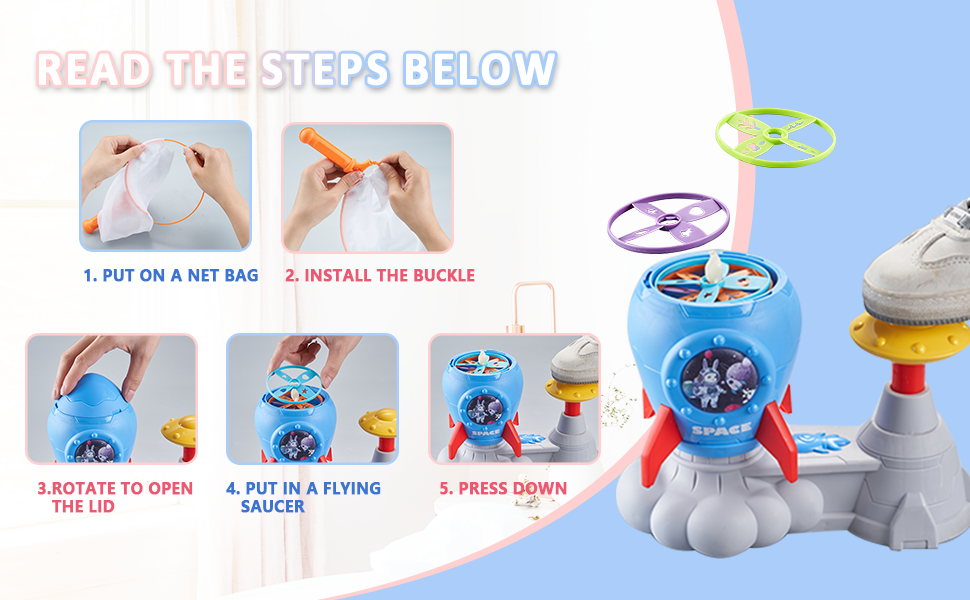 Rocket Launcher Flying Saucer Game – Foot-Powered UFO Disc Launcher Toy Set - Image 2