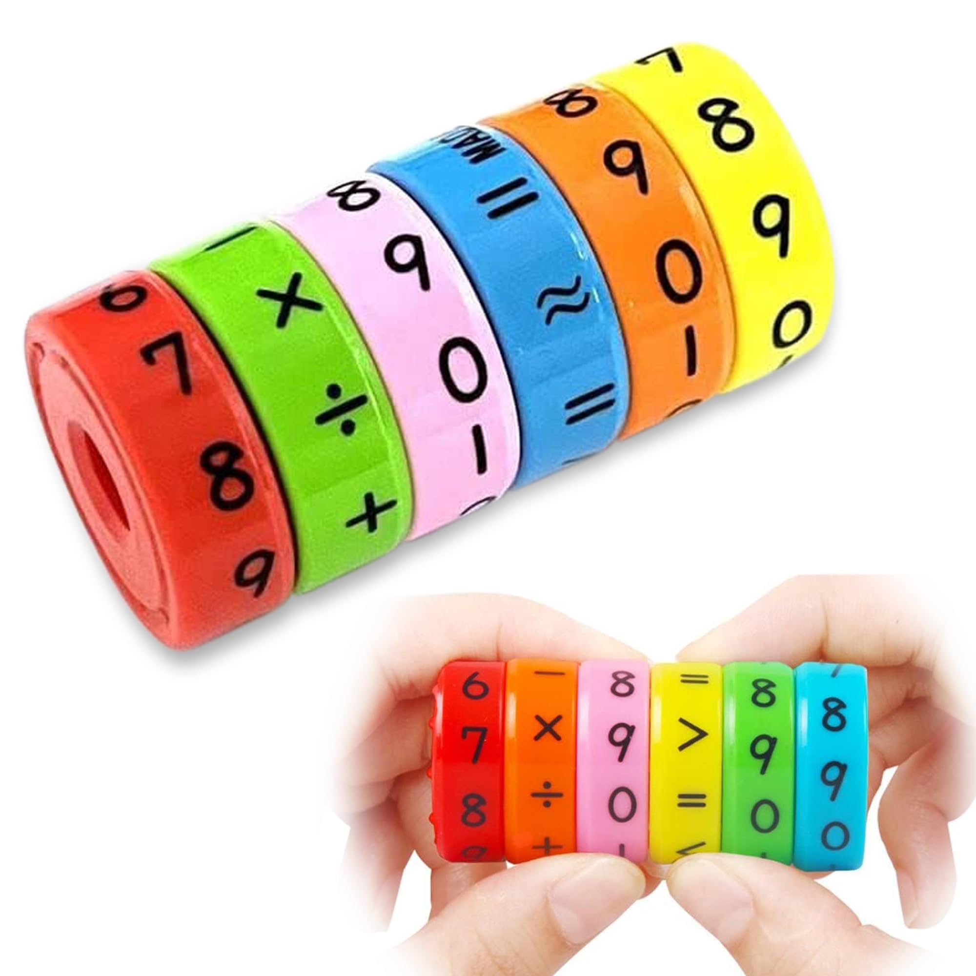Montessori Math Learning Rings – Colorful Number & Symbol Puzzle Toy for Kids