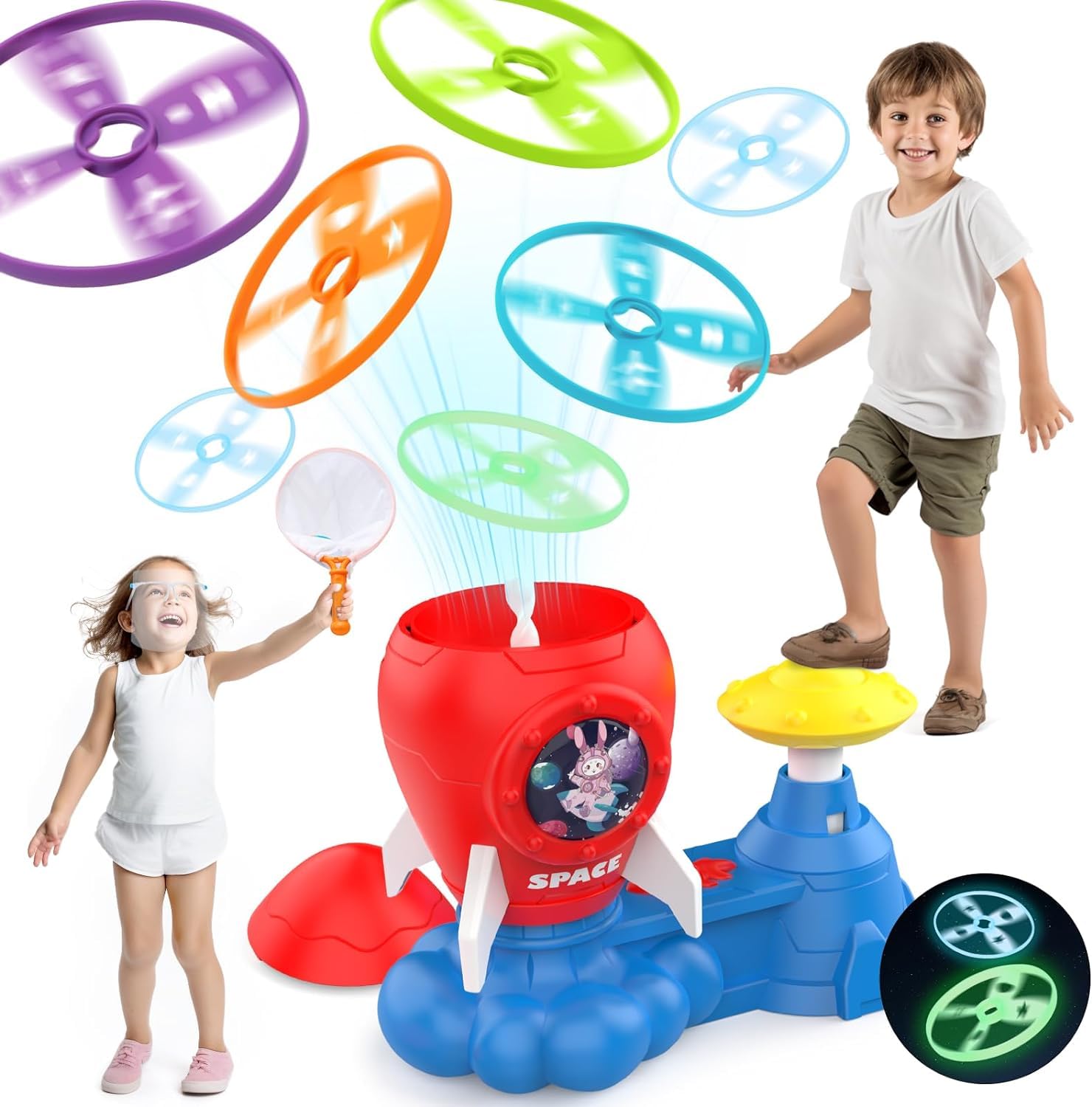 Rocket Launcher Flying Saucer Game – Foot-Powered UFO Disc Launcher Toy Set - Image 4