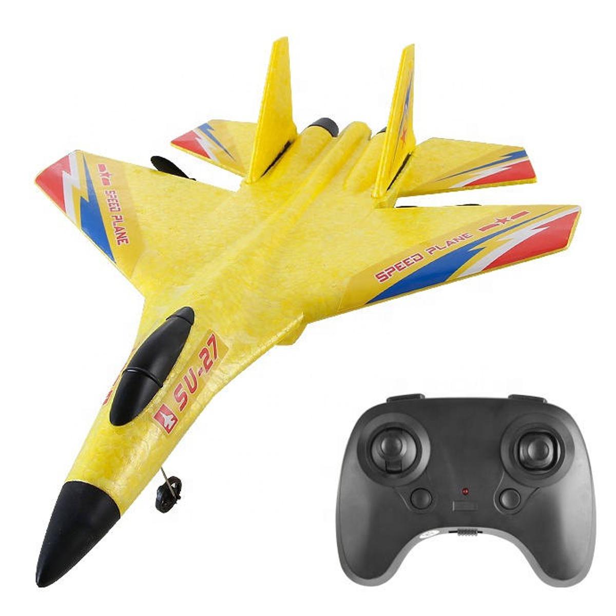 RC Foam Fighter Jet SU-27 – Remote Control Glider Plane (Rechargeable, Lightweight & Durable)