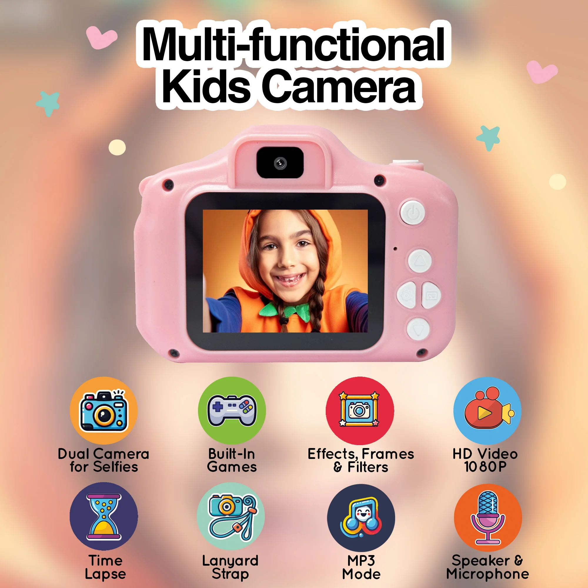 Multi-Functional Kids Camera – Dual Lens HD Toy Camera with Games & Music - Image 4
