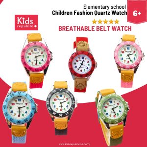 Elementary School Kids Quartz Watch with Breathable Strap