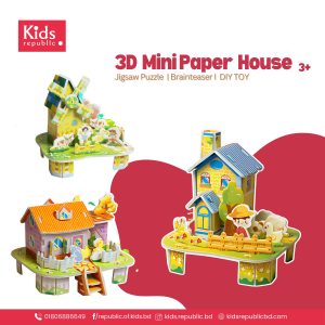 3D Mini Paper House 2 Pcs DIY Puzzle Kit