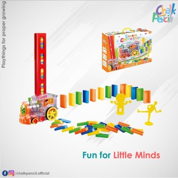 Electric Domino Train Set with Automatic Laying Action