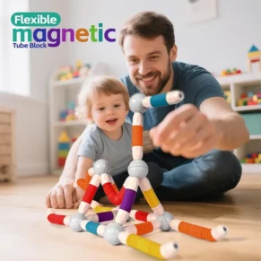 Flexible Magnetic Tube Block Building Set for Kids