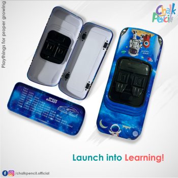 Space Galaxy Metal Car Shaped Pencil Box for Kids