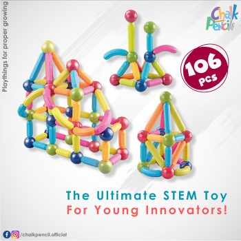3D Magnetic Rods 106Pcs Building Set