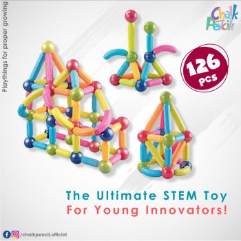 3D Magnetic Rods Building Blocks Set - 126 Pcs