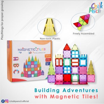 Magnetic Building Tiles 60-Piece Educational Set