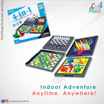 4 In 1 Indoor Game Set for Kids - Multi-Game Board