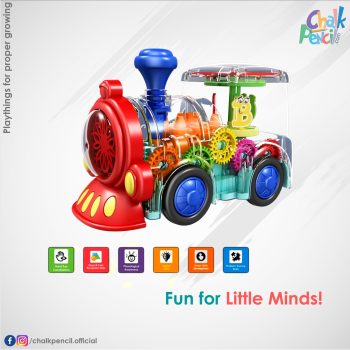 Transparent Gear Light Train with Moving Gears