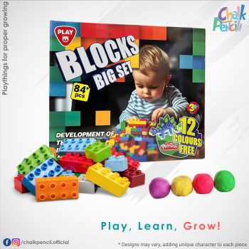 Blocks Big Set With 12 Color Play Doh
