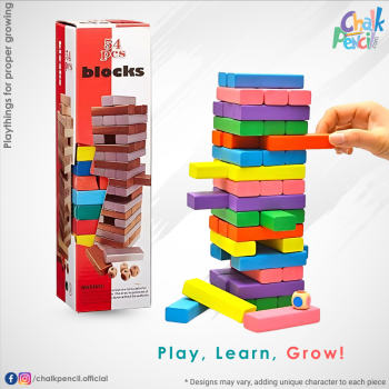 Colorful Tumble Tower 54 Pcs Stacking Game