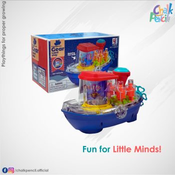 Gear Land Ship Transparent Toy with Lights and Music