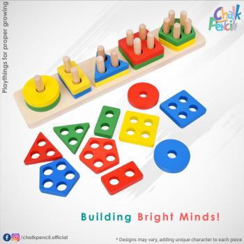 Geometric Board Blocks - Educational Shape Sorter