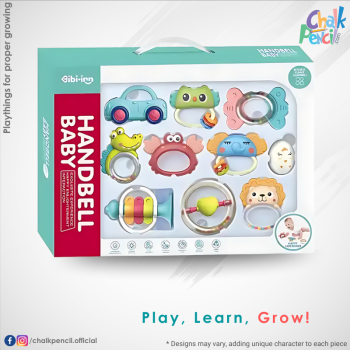 Handbell Baby Rattles Set - 10 Pcs Early Development Kit