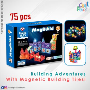 Magic Tiles Magbuild 75 Pcs Magnetic Building Set