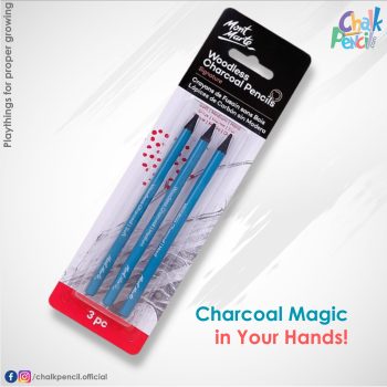 Mont Marte Woodless Charcoal Pencils - 3 Piece Set