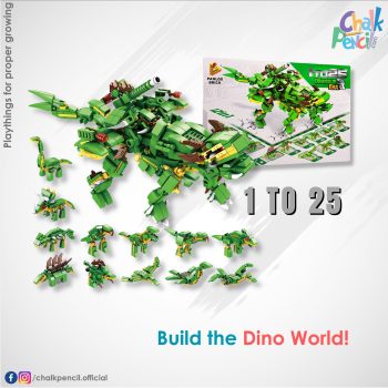 Panlos Dinosaur Era 1 To 25 Building Blocks Set