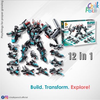 Panlos Super Pioneer Robot 12 In 1 Building Blocks