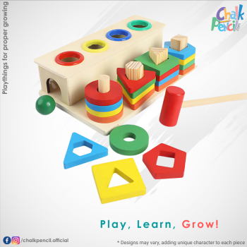 Sleeve Column Strike The Table Wooden Hammering Toy