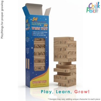 Tower Tumble Blocks 54 Pcs - Classic Wooden Stacking Game