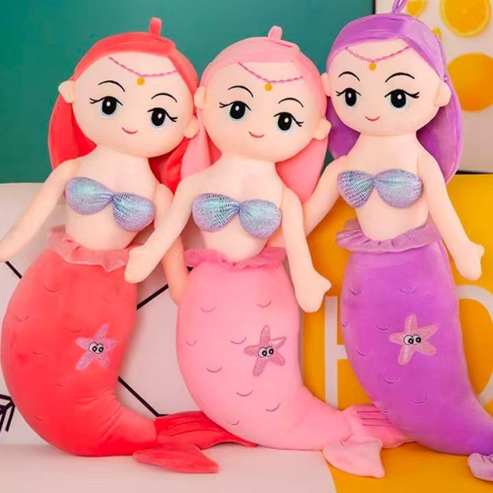 Mermaid Plush Pillow Colorful Fish Doll Stuffed Toy