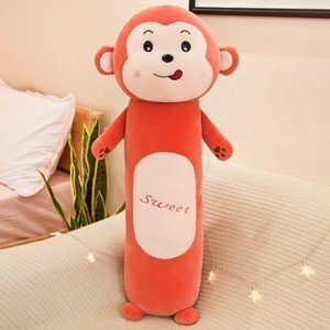 Monkey Cartoon Shaped Plush Long Pillow