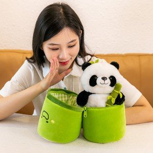 Cute Secret Panda In Bamboo Plush Toy