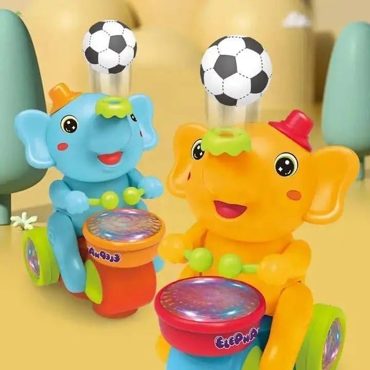 Musical Walking Elephant Drummer Blowing Ball Toy