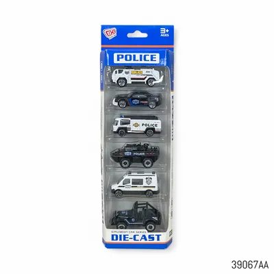 Police Die Cast Metal Vehicle Set - 6 Pcs (3+ Years)