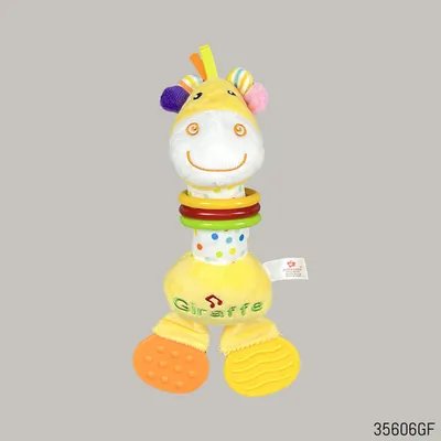 Rattle Plush Animal Soft Toy With Teether Giraffe