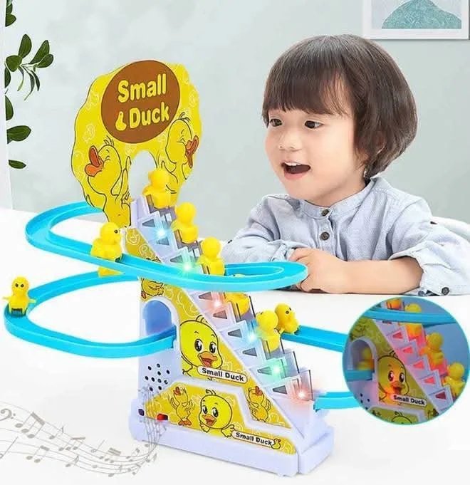 Small Duck Climbing Stairs Toy with Music and Lights