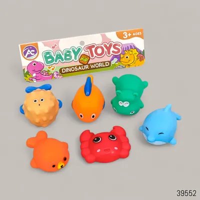 Squeaky Fish Baby Bath Toys - 6 Pcs Set