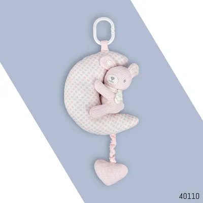 Sunnozy Waffle Plush Musical Pink Moon Rabbit Toy