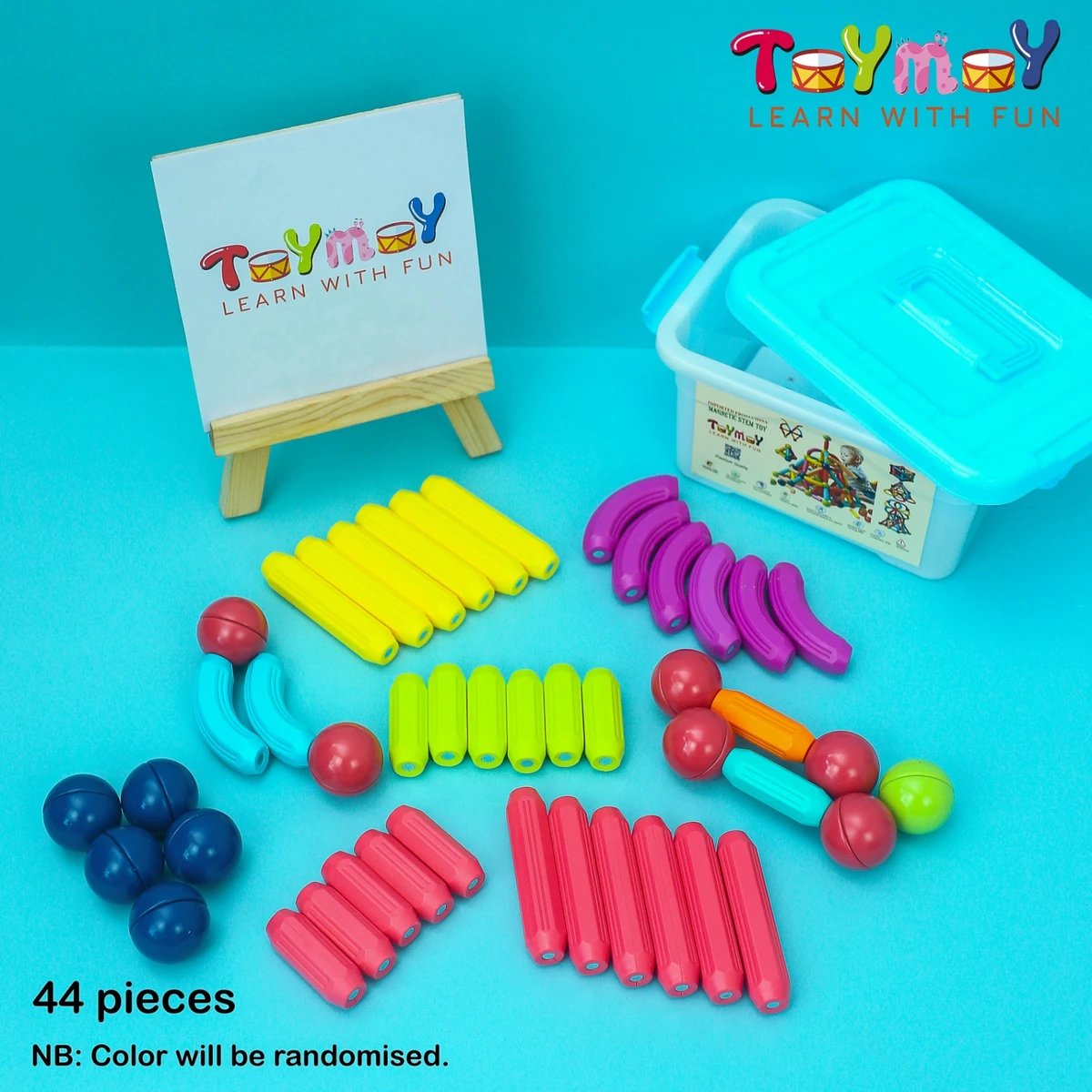 Toymoy 44 Pcs Magnetic Stick STEM Educational Building Toy