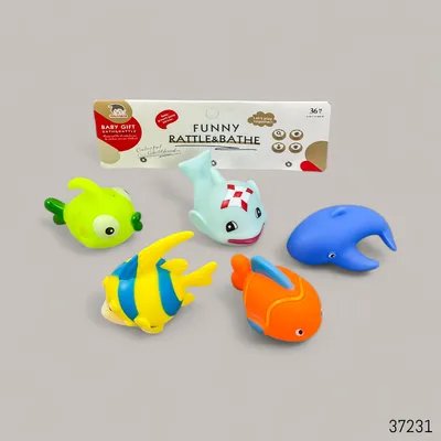 Funny Rattle Squeeze Me Squeaky Bath Toys Sea Animal 5Pcs