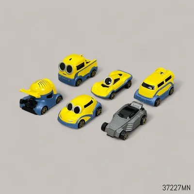 Hot Wheels Pull Back Die Cast Minions Vehicle Set - 6 Pcs