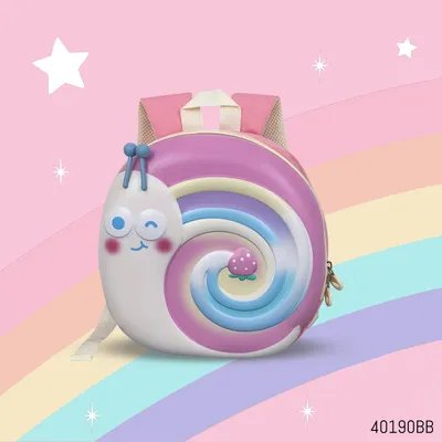 Kids Snail Printed EVA Hard Shell Backpack - 10 Inch