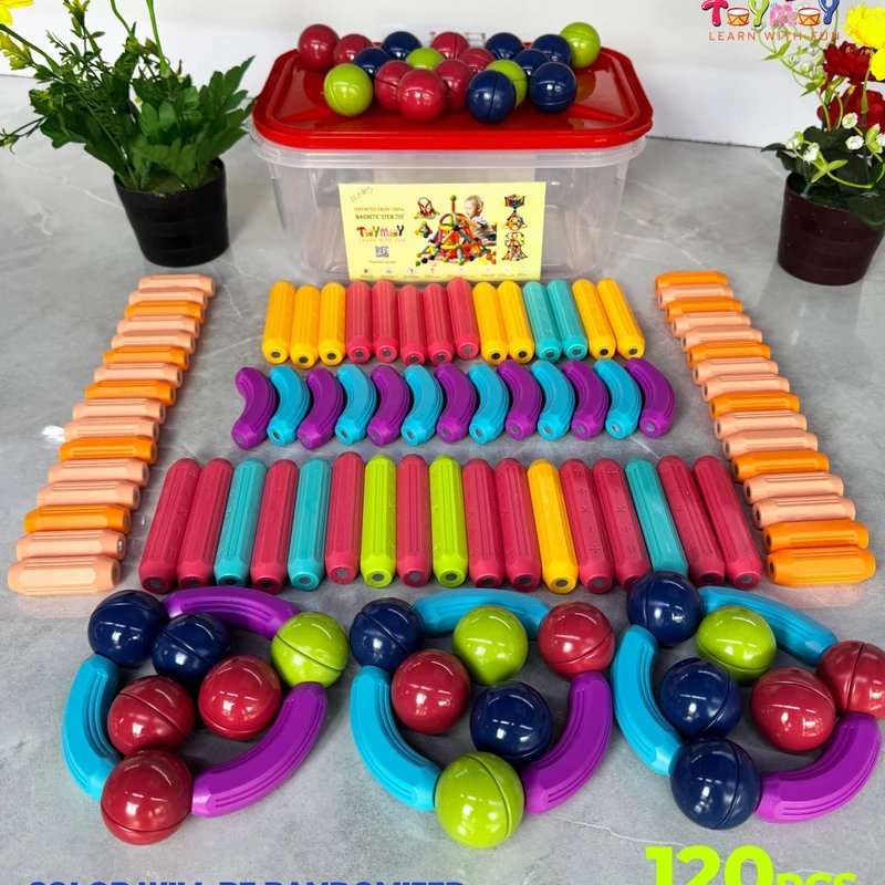 Magnetic Stick STEM Building Toys - 120 Pieces Set