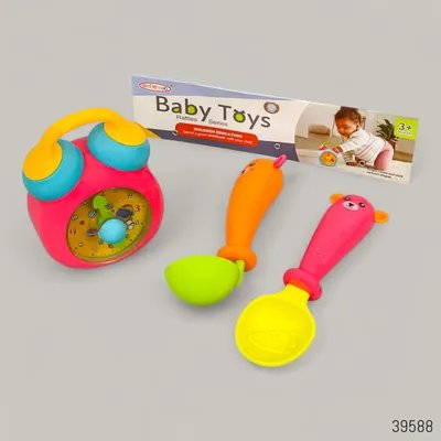 Meilebao 3Pcs Baby Rattles & Teether Toys Set