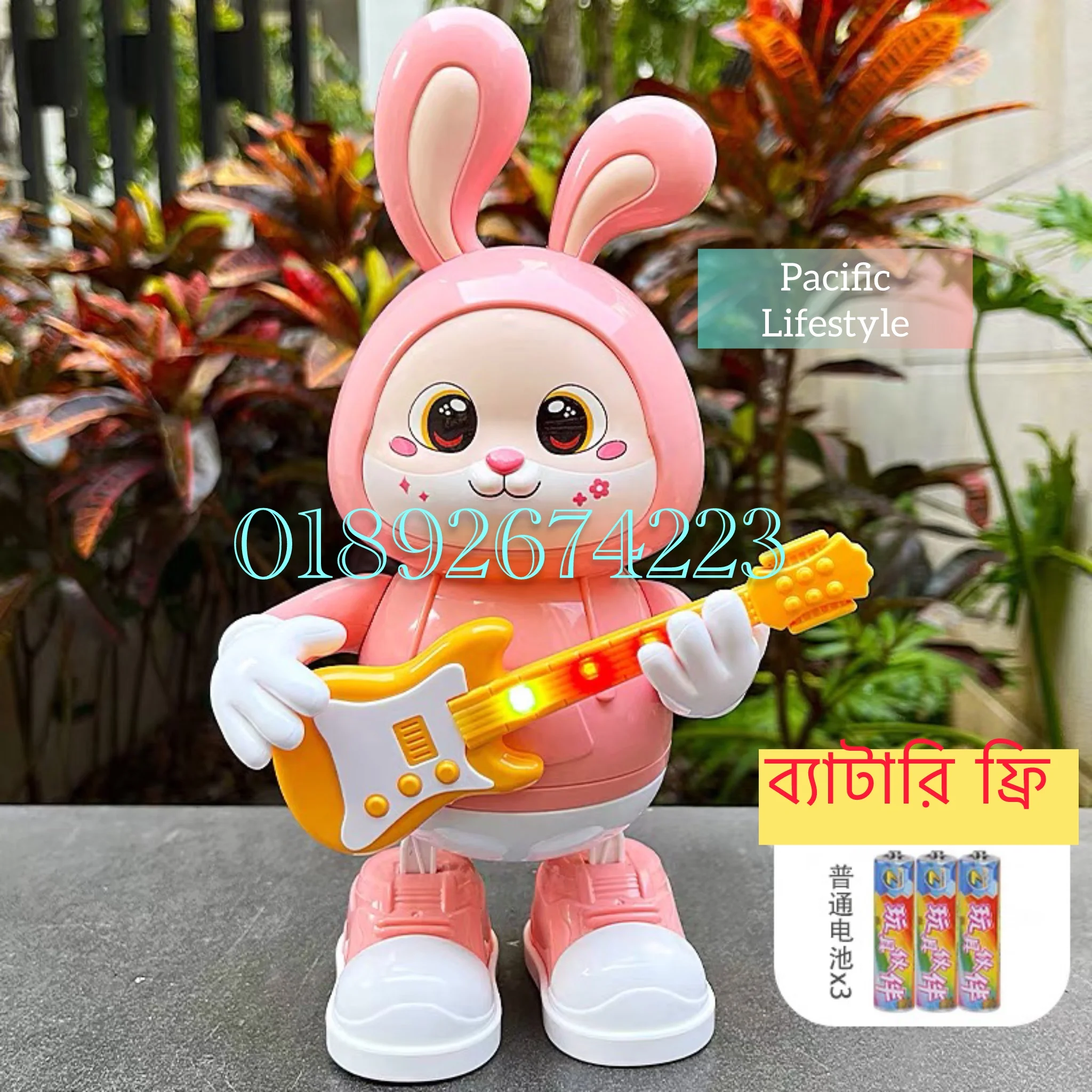 Dancing Guitarist Rabbit Toy with Music and Lights