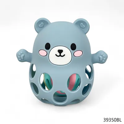 Bear Motif Baby Silicone Rattle with Jhunjhuni Sound
