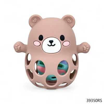 Bear Motif Baby Silicone Rattle with Jhunjhuni Sound