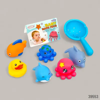 7Pcs Squeaky Sea World Baby Bath Toys Set