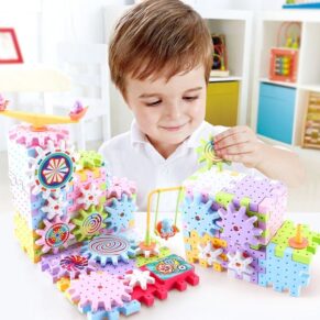 83Pcs DIY Motorized Building Block Set with Battery Operated Motor