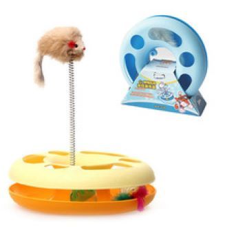 Buy Spring Mice Crazy Amusement Disk Multifunctional Cat Toy in Bangladesh