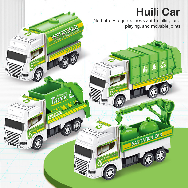 Buy Inertia Sanitation Truck Pull Back Toy Car in Bangladesh