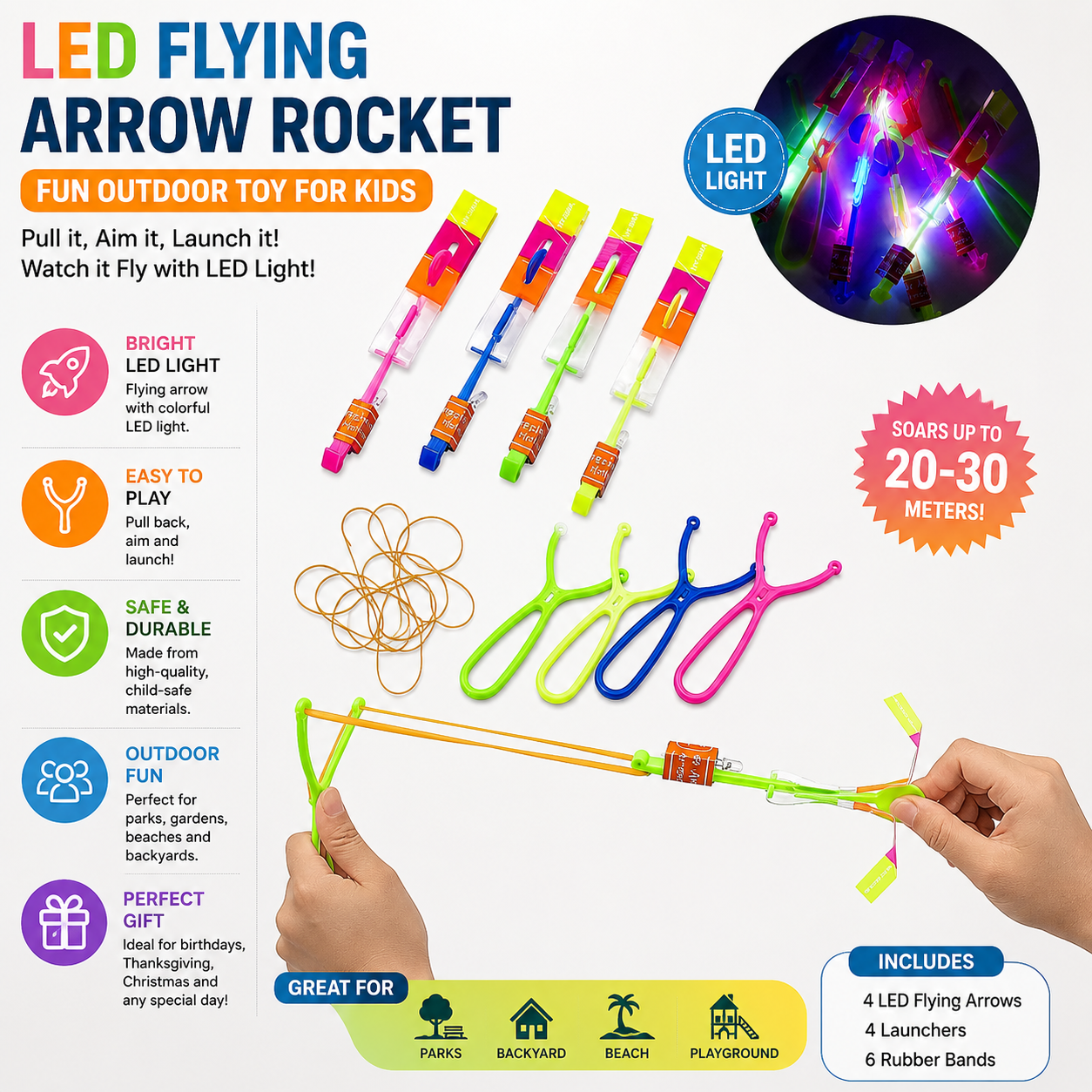 Buy LED Flying Arrow Rocket Slingshot Toy Set in Bangladesh