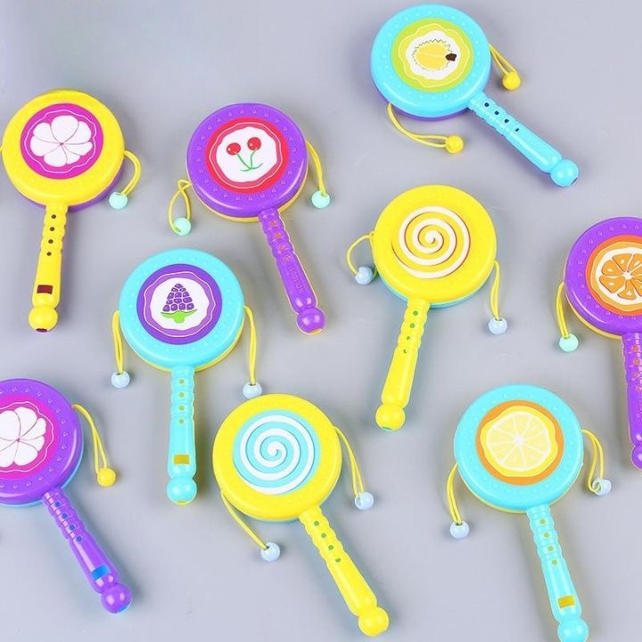 Buy Candy Color Baby Rattle Hand Drum Toy in Bangladesh